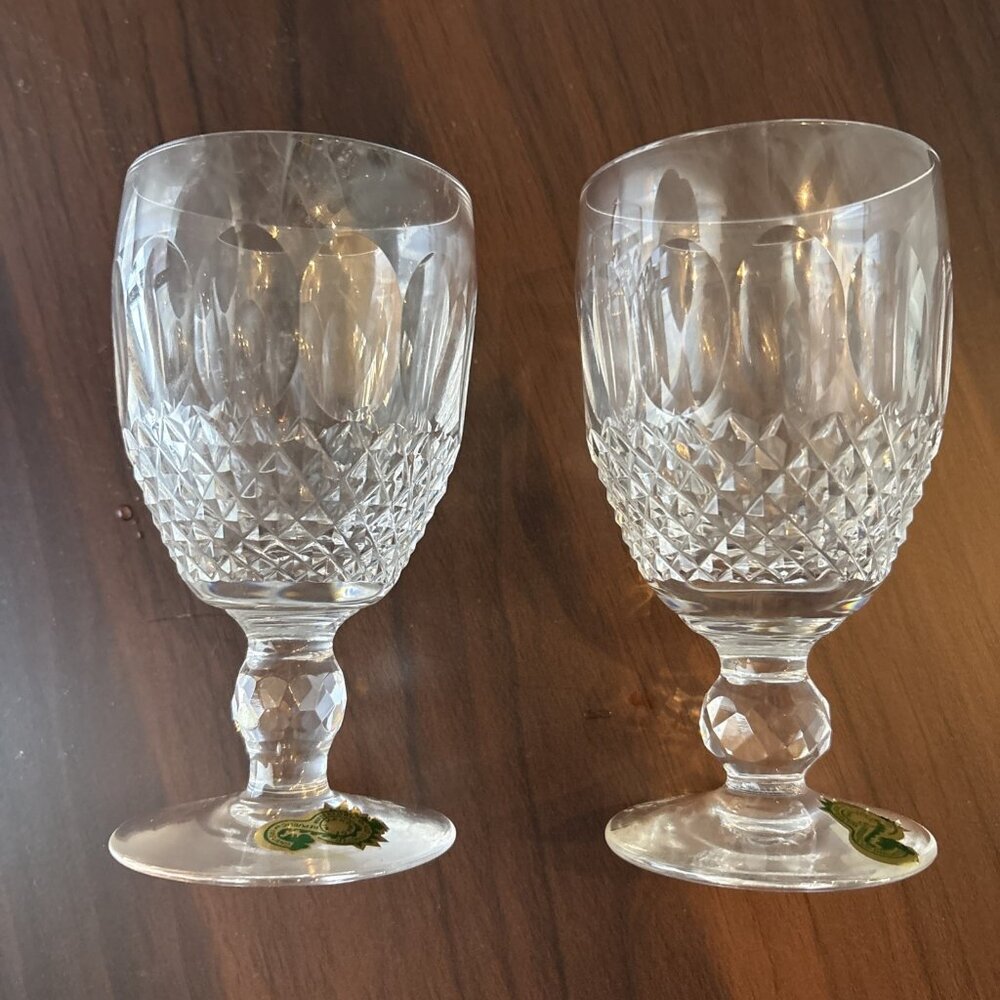 Set of 2 Vintage Waterford Crystal COLLEEN Short Stem CLARET Water Glass 4 3/4"